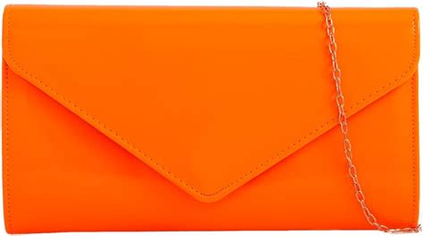 bright orange clutch bag.